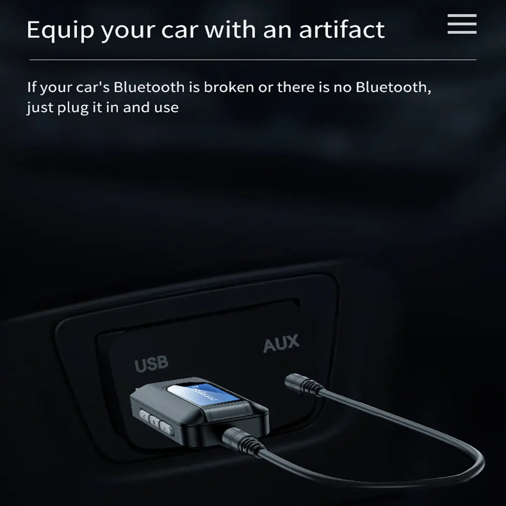 New LCD Bluetooth Audio Transmitter Receiver 3.5MM 3.5 AUX Jack RCA Stereo USB Wireless Adapter for PC TV Car Headphones