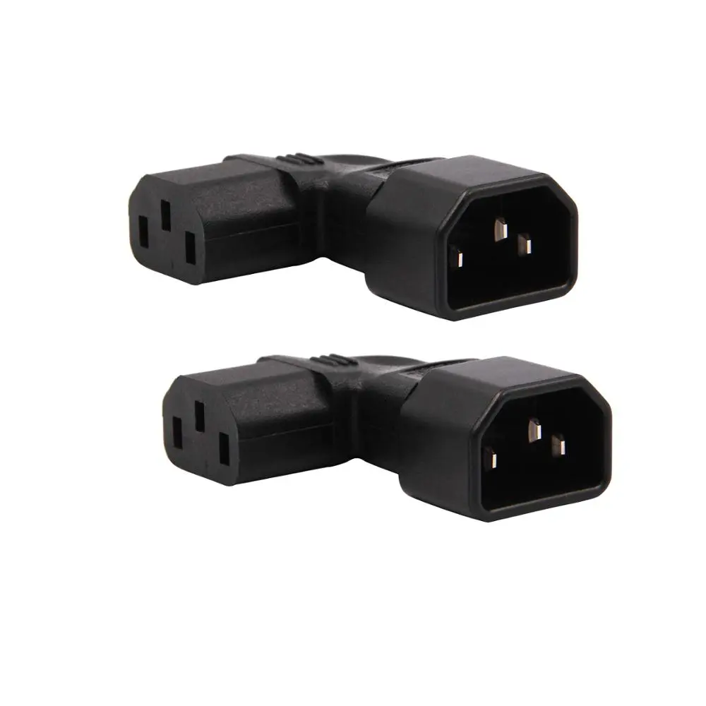 C14 to C13 PDU Left  Angle C13 Angle Converter Angle Extension Cable Power Cables Male to Female AC Power Cord 10A 250V