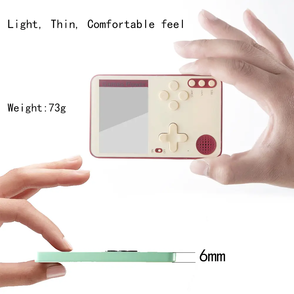 Portable Mini Handheld Video Game Console 2.4 Inch Color LCD Game Player Built in 500 Games Rechargeable Gamepad