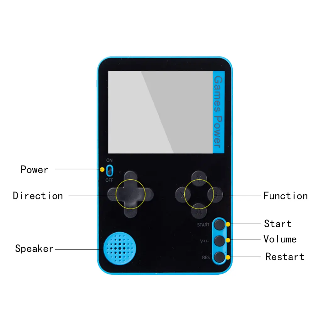 Portable Mini Handheld Video Game Console 2.4 Inch Color LCD Game Player Built in 500 Games Rechargeable Gamepad