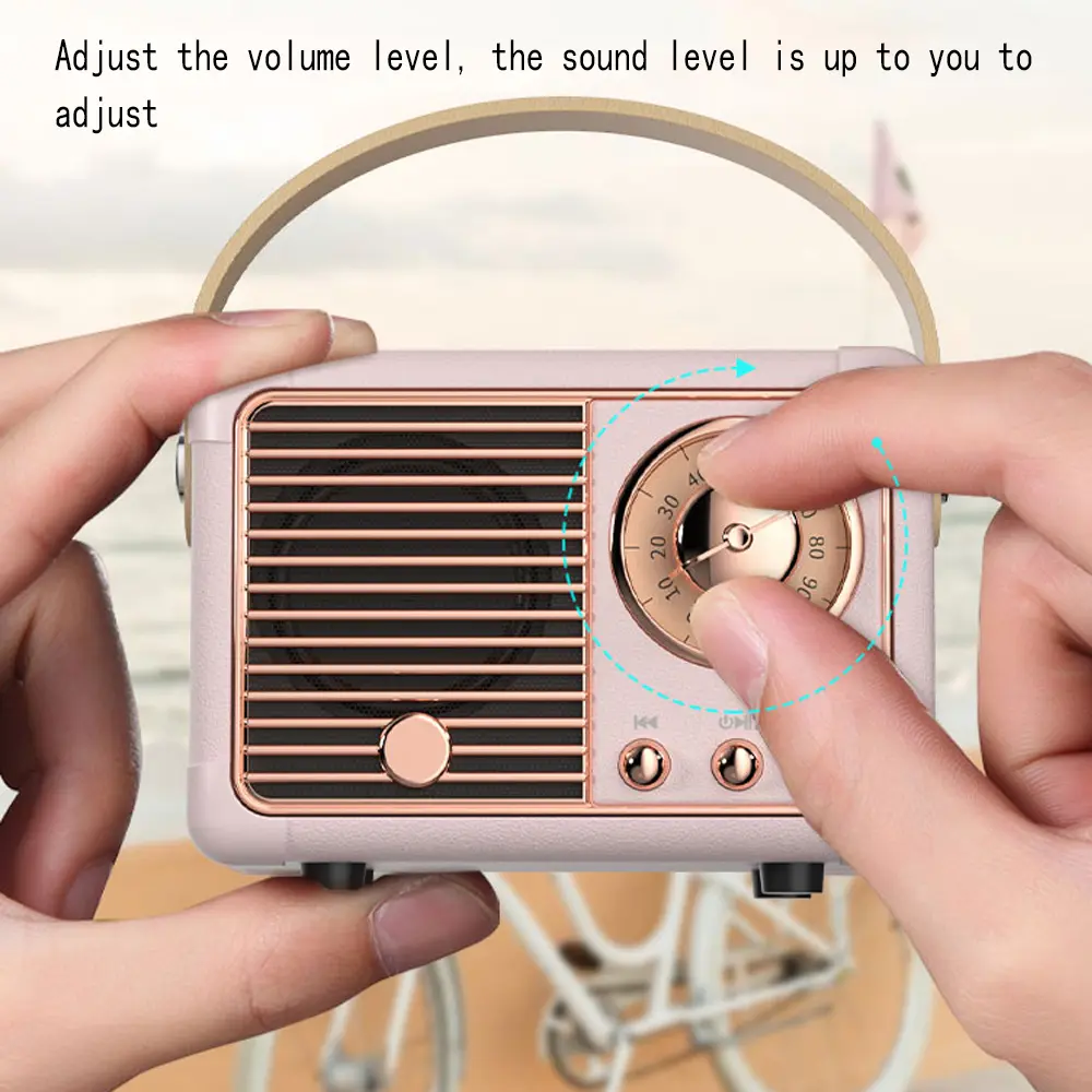 Portable Retro Bluetooth Speaker Classical Hifi Stereo Wireless Speaker 360 Sound Mp3 Music Player Support TF Card U disk