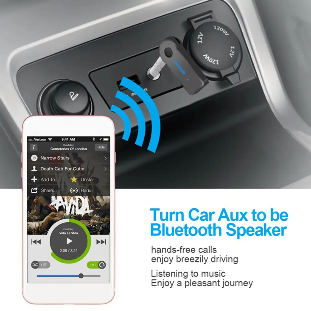 2 in 1 Wireless Bluetooth 5.0 Receiver 3.5mm Jack For Car Speaker Music Audio Aux A2DP Headphone Music Reciever