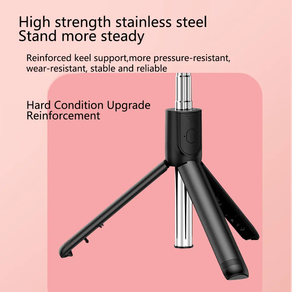 3 In 1 Selfie Stick Bluetooth Remote Tripod with Fill Light Foldable Bracket for Cell Smartphones for Tiktok Video Live Holder