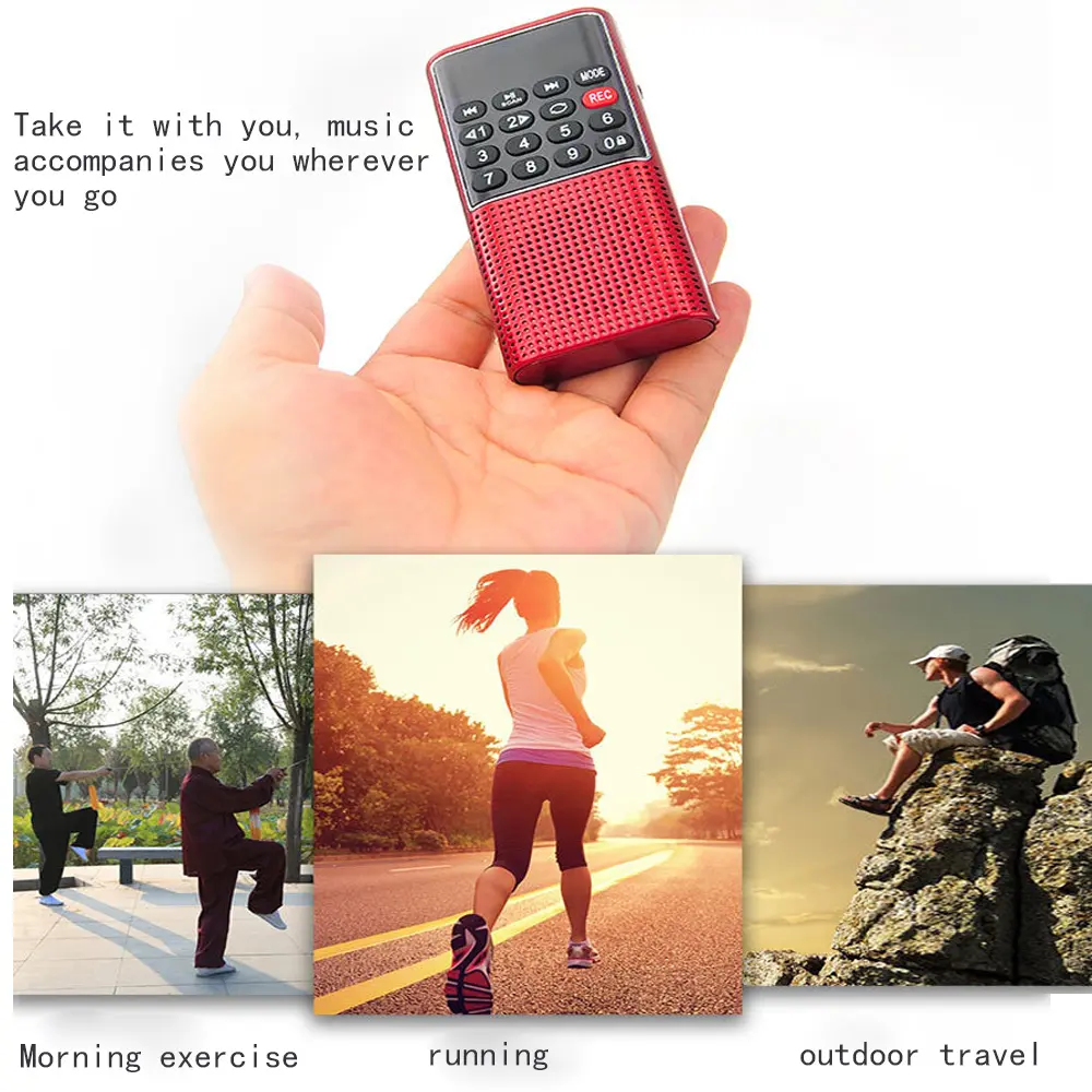Pocket FM Radio Walkman Radios with Recorder Handheld MP3 Rechargeable Battery For Walkman Go Hiking Support TF Card