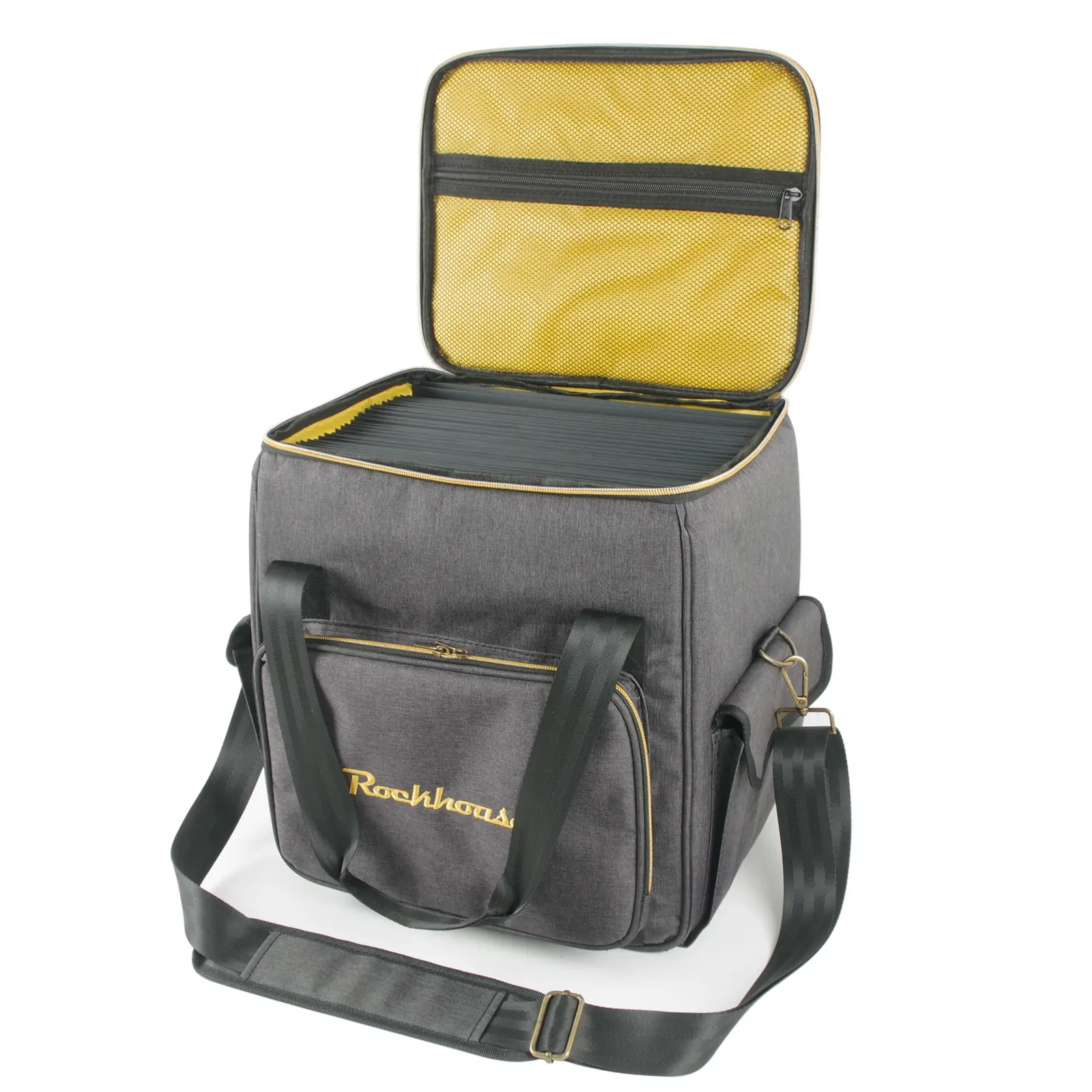 Vinyl Records Carrying Bag Large Capacity Waterproof Record Storage Bag Multi-Pocket Thicken Padded CD Bag for Music Lovers Gift