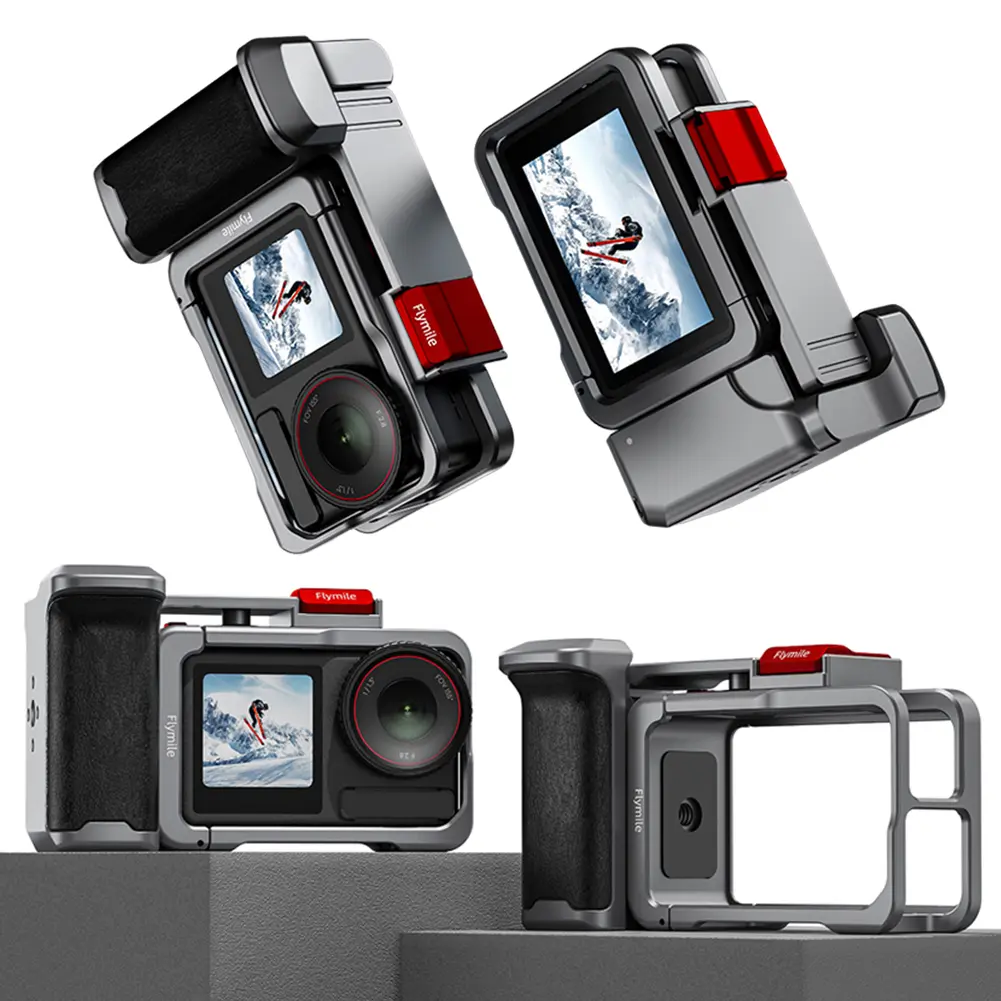 Aluminium Alloy Metal Frame Protective Frame Housing Cold Shoe Expansion Aluminium Case Metal Cage for DJI Action 5 Pro/4/3