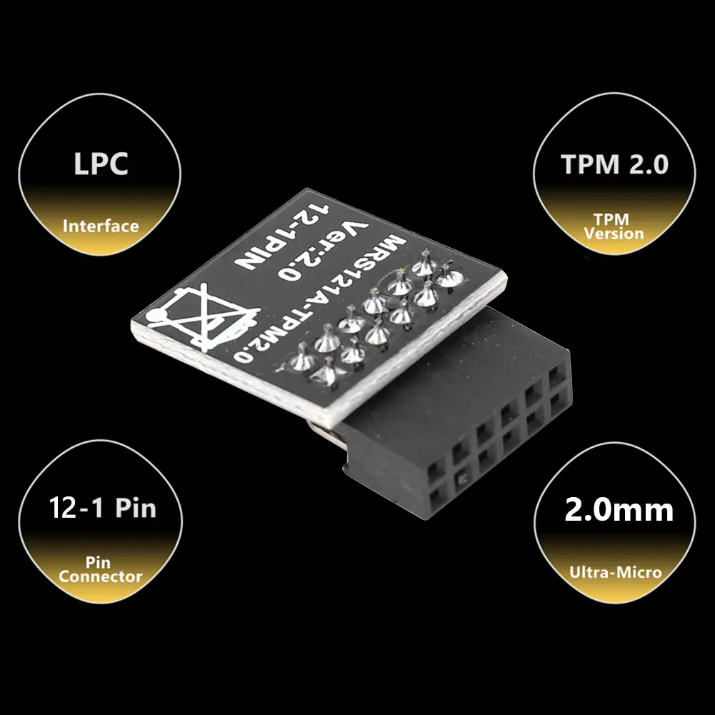 Encryption Security TPM 2.0 Module LPC-12PIN Motherboard Card Security Module Replacement Parts for Gigabyte Motherboard Win11