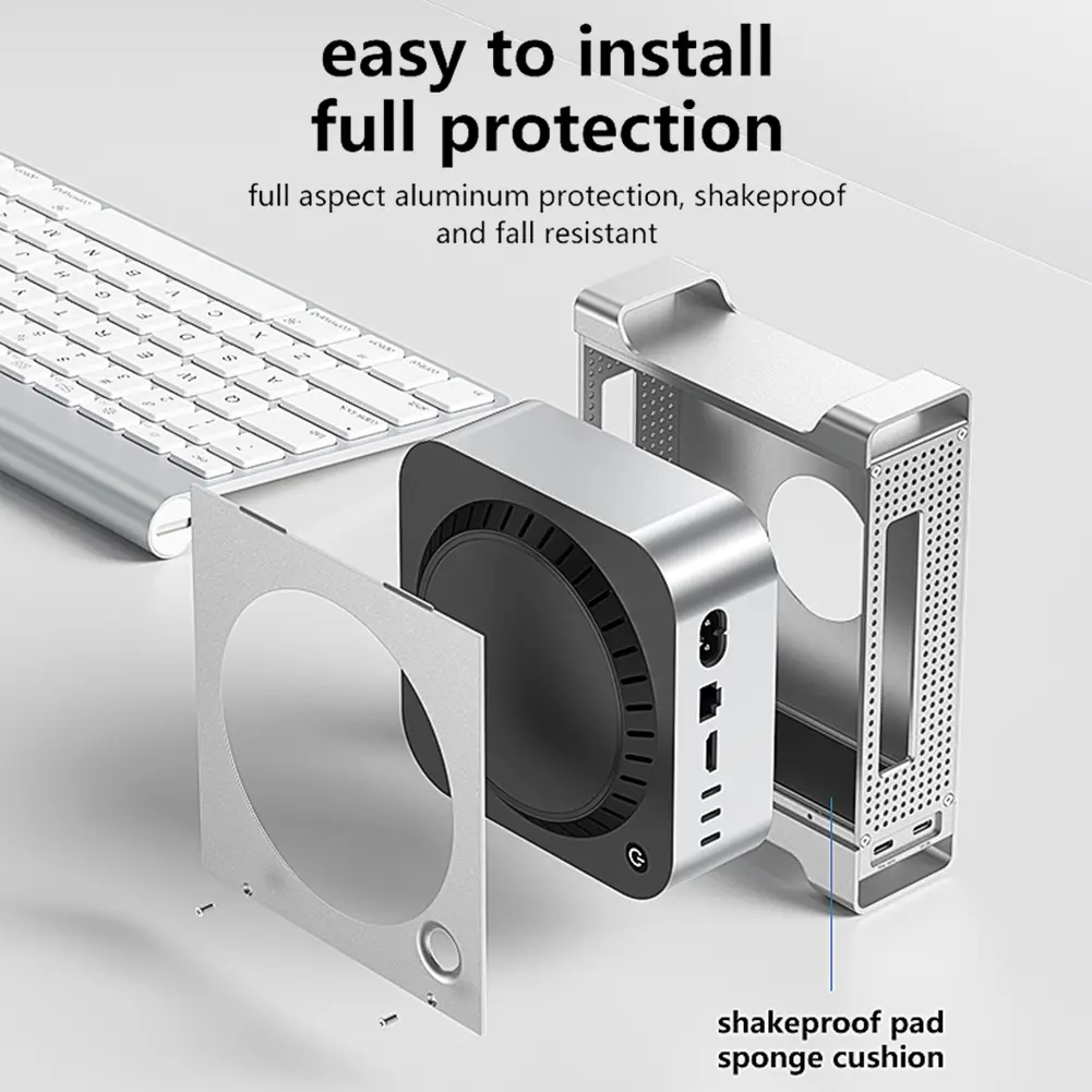 Docking Station with M.2 NVMe SSD Enclosure USB Hub with USB 3.2 10Gbps USB 2.0 SD/TF Slots for Mac Mini M4