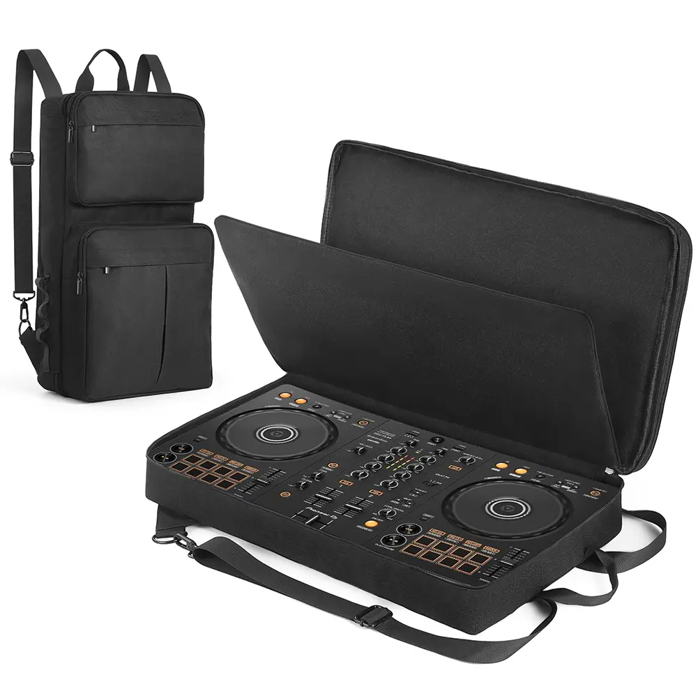 DJ Backpack for Pioneer DDJ-400 DDJ-FLX4/Roland DJ-202 DJ Controller Case Travelling Case Anti-scratch Adjustable Shoulder Strap