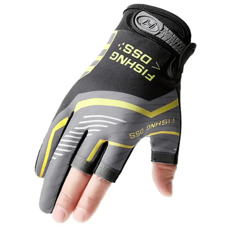 Fishing Cycling Gloves Men Summer Three Finger Cut Gloves for Fishing Sun Protection Male Anti-Slip Drive Breathable Thin Gloves