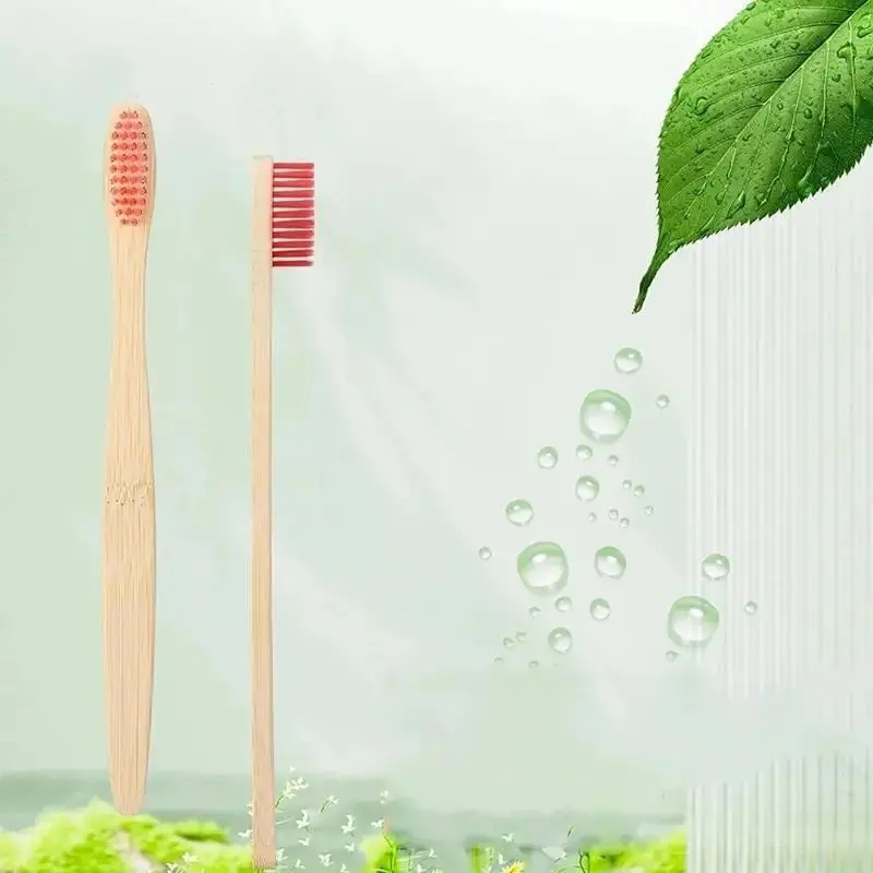 5pcs Bamboo Biodegradable Toothbrush Manual Wooden HandleToothbrushes With Soft Bristles For Sensitive Teeth Gums Oral Care