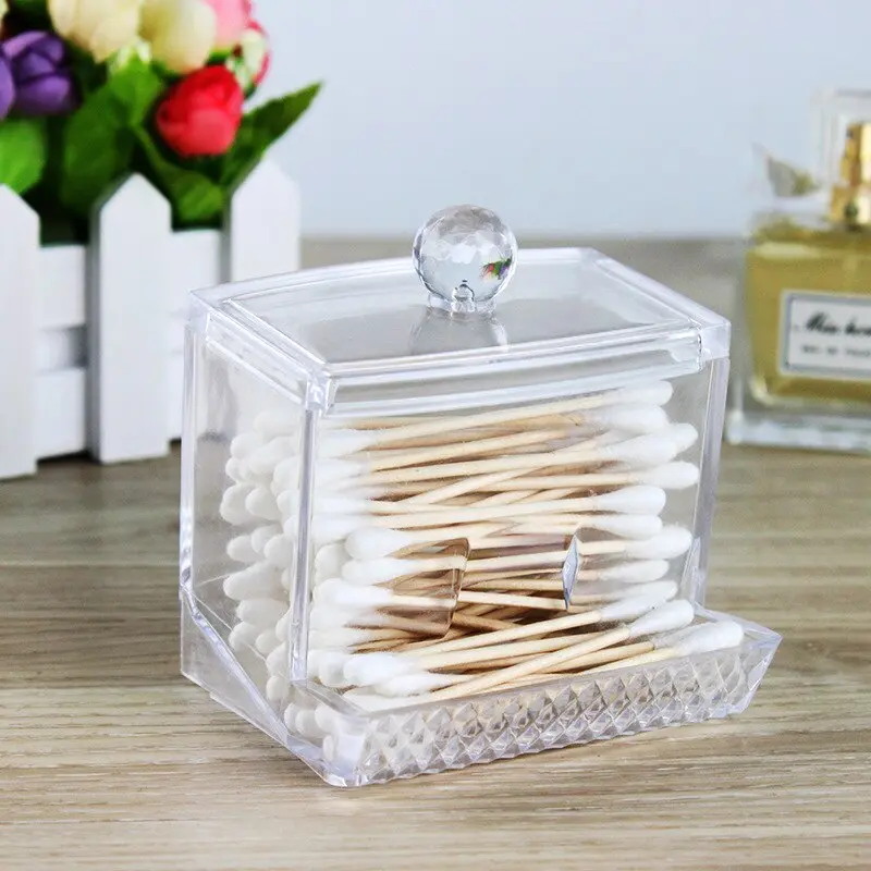 100pcs Cotton Swab Cotton Box High-grade Cotton Box Flip Cotton Puff Box Cosmetics Lipstick Storage Box Facial Wipe Storage Box