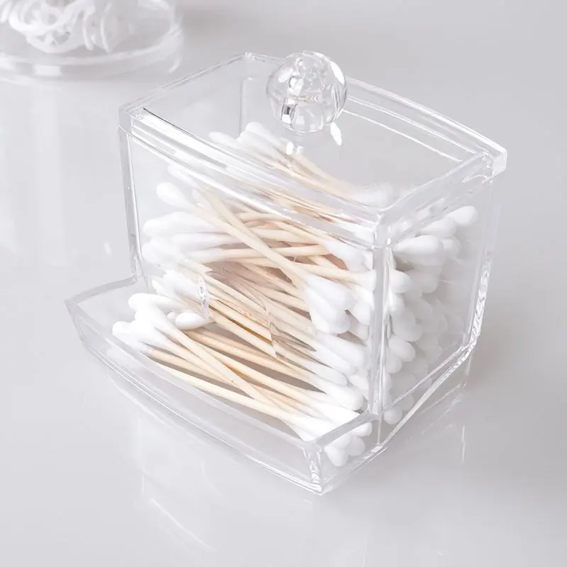 100pcs Cotton Swab Cotton Box High-grade Cotton Box Flip Cotton Puff Box Cosmetics Lipstick Storage Box Facial Wipe Storage Box