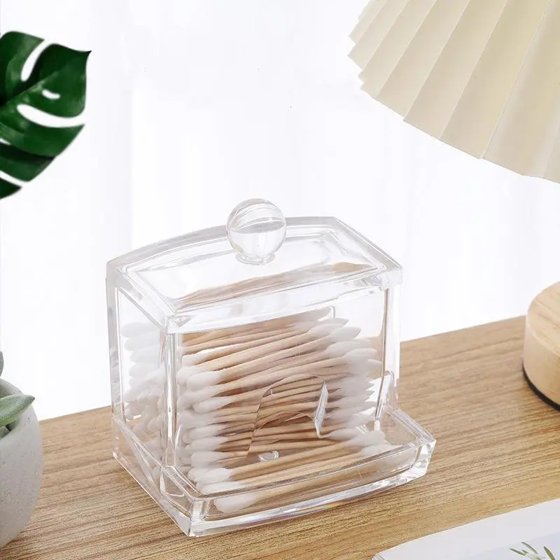 100pcs Cotton Swab Cotton Box High-grade Cotton Box Flip Cotton Puff Box Cosmetics Lipstick Storage Box Facial Wipe Storage Box