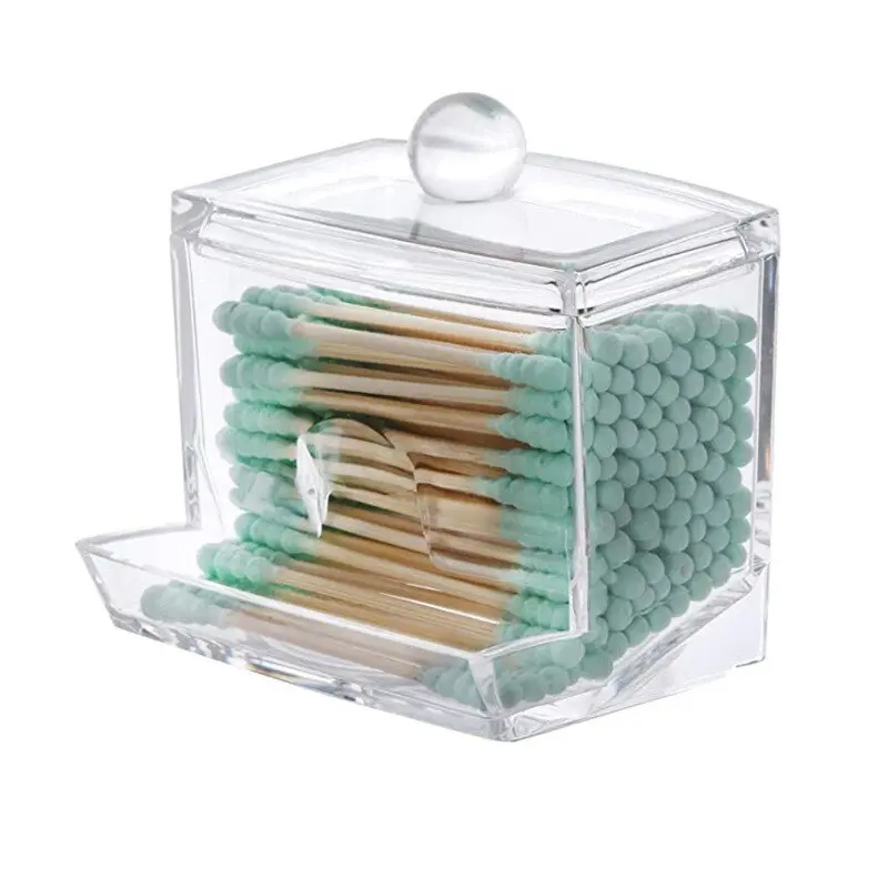 100pcs Cotton Swab Cotton Box High-grade Cotton Box Flip Cotton Puff Box Cosmetics Lipstick Storage Box Facial Wipe Storage Box