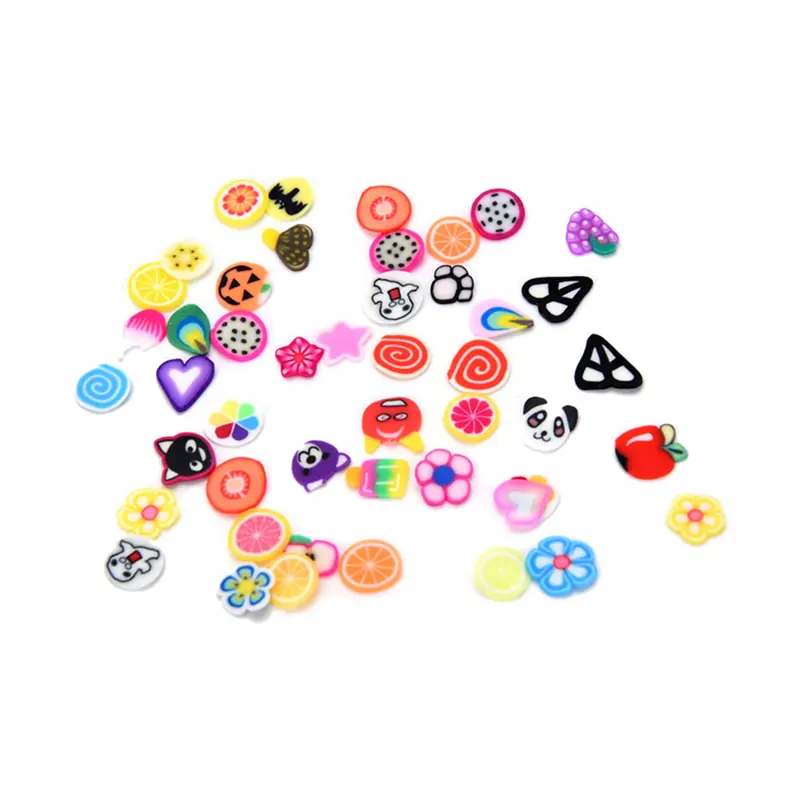 1000pcs/bag Nail Art 3d Fruit Mix Designs Tiny  Slices Polymer Clay DIY Beauty Nail Stickers Decorations