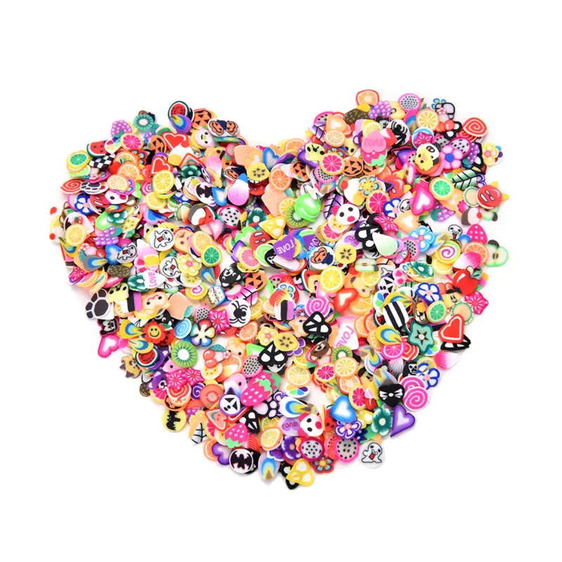 1000pcs/bag Nail Art 3d Fruit Mix Designs Tiny  Slices Polymer Clay DIY Beauty Nail Stickers Decorations