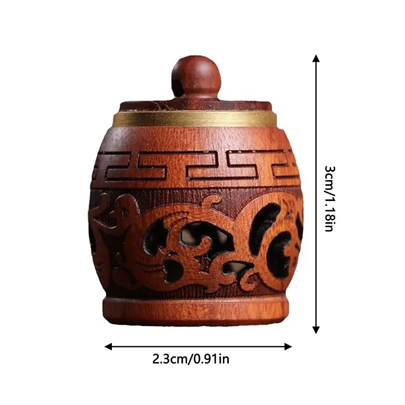 1PCS Wood Medicine Pill Box Mini Sandalwood Rescue Pill Case Portable Storage Sealed Pill Box Orgainer For Personal Health Care