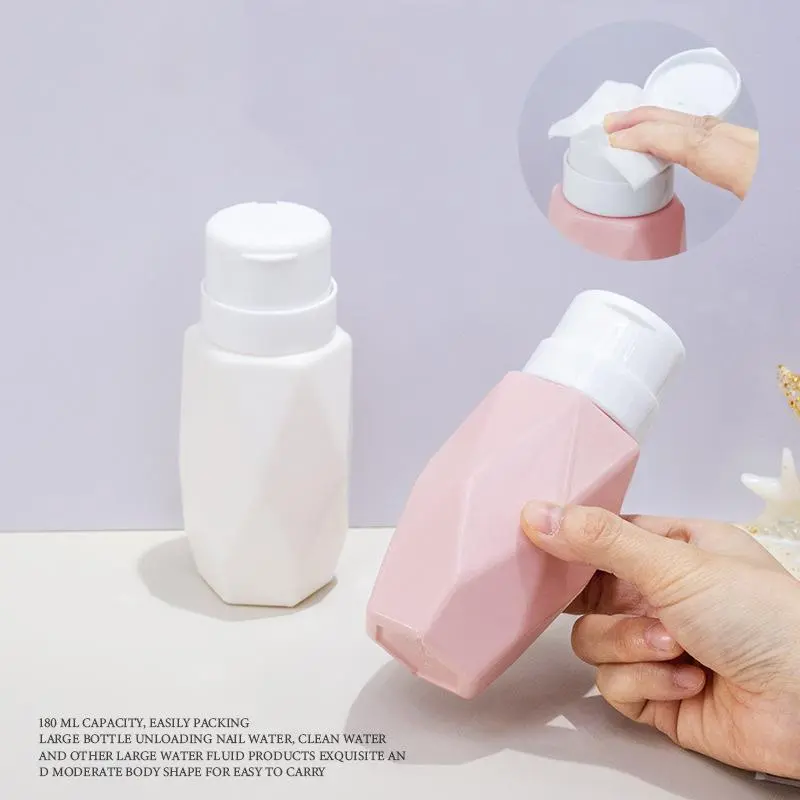 Nail Polish Press Bottle Cleaning Water Remover Rotating Lock Press Bottle Reusable Empty Bottle Portable Cleaner Manicure Salon