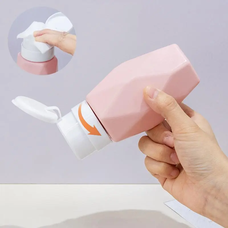 Nail Polish Press Bottle Cleaning Water Remover Rotating Lock Press Bottle Reusable Empty Bottle Portable Cleaner Manicure Salon