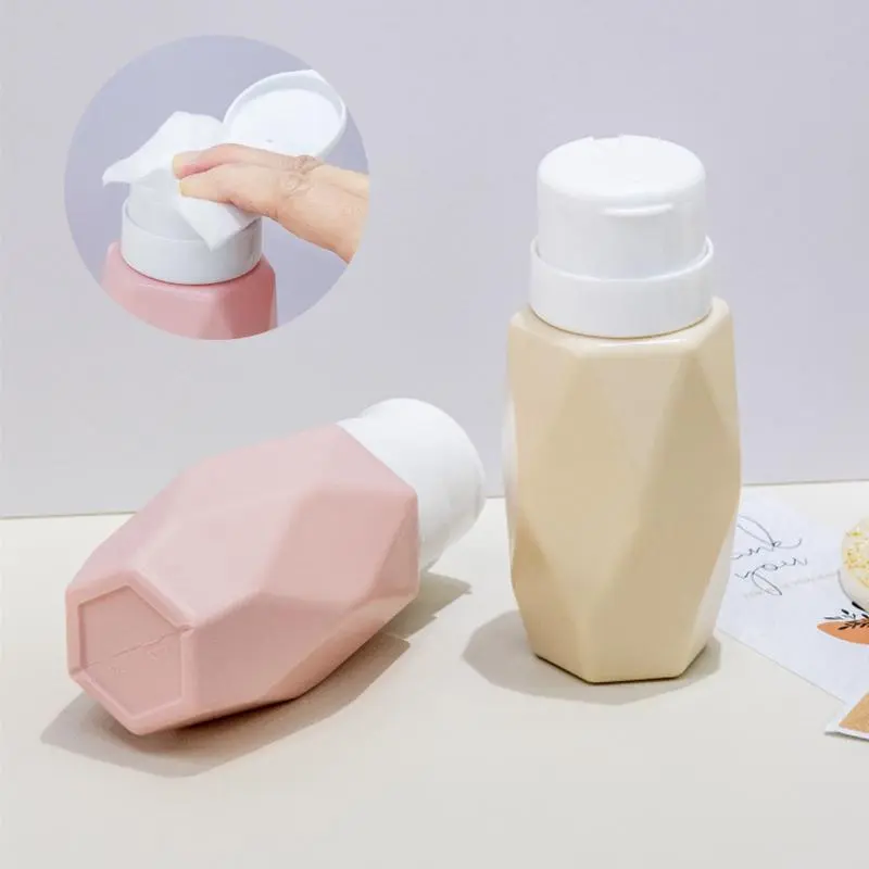 Nail Polish Press Bottle Cleaning Water Remover Rotating Lock Press Bottle Reusable Empty Bottle Portable Cleaner Manicure Salon