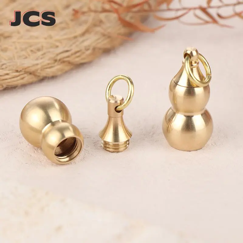1pcs Brass Gourd Pendant Pill Box Irregular Jar Hanging Medicine Case Container Bottle Keychain