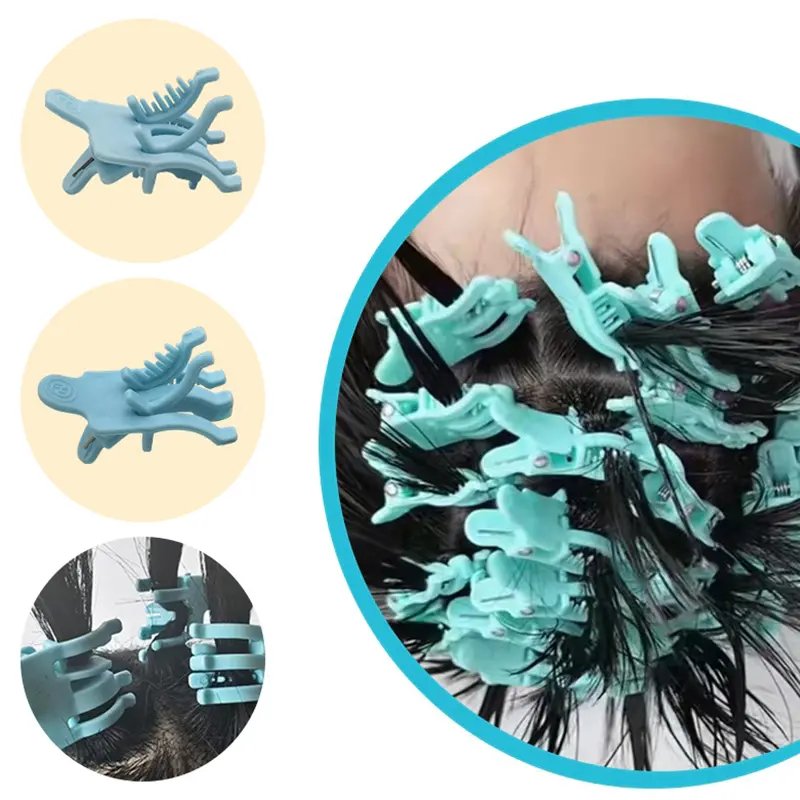 10Pcs S/L Reusable Perm Hair Clip Man Hair Curl Styling Clamps Barbershop Salon Hook Loop Hair Rollers Short Hair Perm Tool