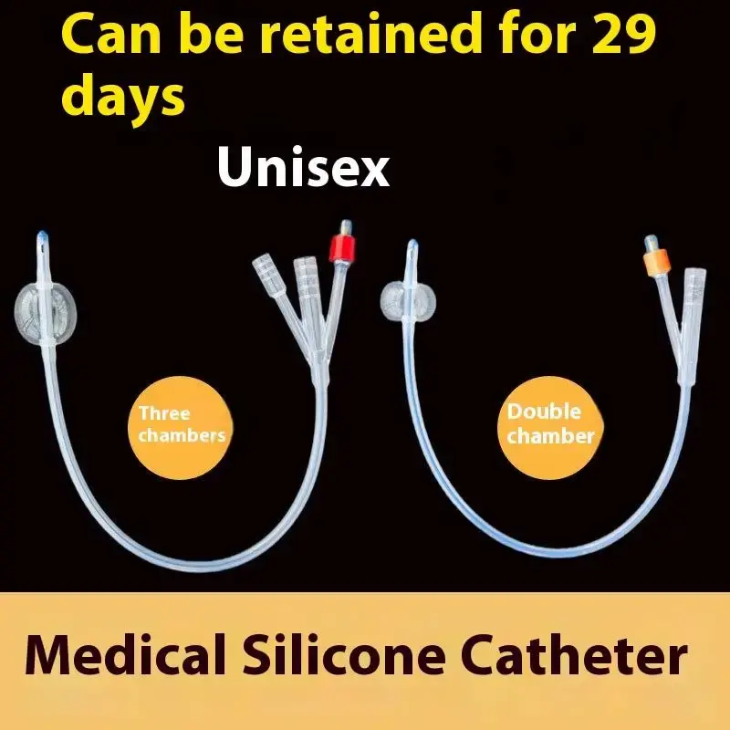 1 Piece 2 Way 3 Way Urinary Catheters Disposable Medical Silicone Foley Catheter Flushing Tube Teaching Consumables
