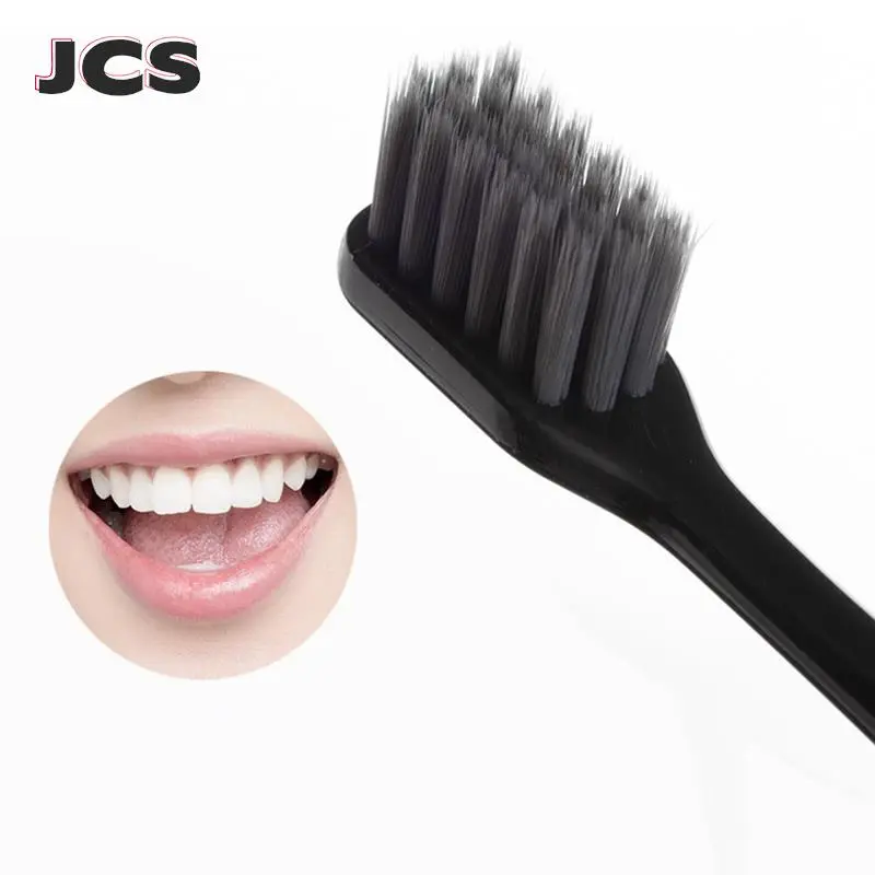 2 Pcs/Set Bamboo Charcoal Toothbrushes Ultra-Fine Soft Bristle Cleaning, Family Outfit Couple Adult Fine Bristle Toothbrush Set