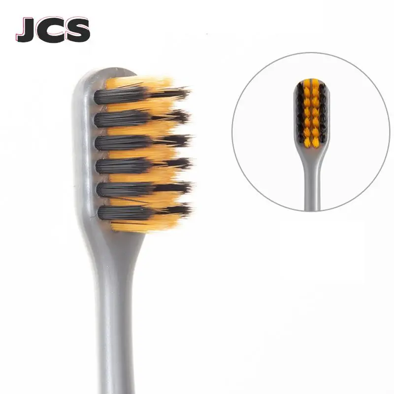 2 Pcs/Set Bamboo Charcoal Toothbrushes Ultra-Fine Soft Bristle Cleaning, Family Outfit Couple Adult Fine Bristle Toothbrush Set