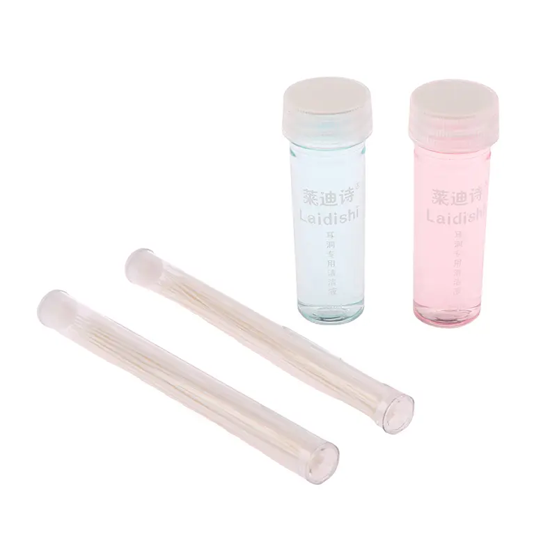 60pcs Ear Hole Cleaning Line Solution Disposable Pierced Ear Clean Care Liquid Tools Kit Earrings Descaling Earring Hole Cleaner