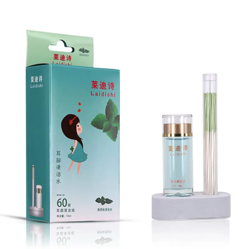 60pcs Ear Hole Cleaning Line Solution Disposable Pierced Ear Clean Care Liquid Tools Kit Earrings Descaling Earring Hole Cleaner