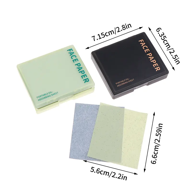 100pcs Bamboo Blotting Papers With Mirror&Makeup Puff Refreshing Portables Oil Control Tool Kit Facial Oil Absorbing Sheets Care