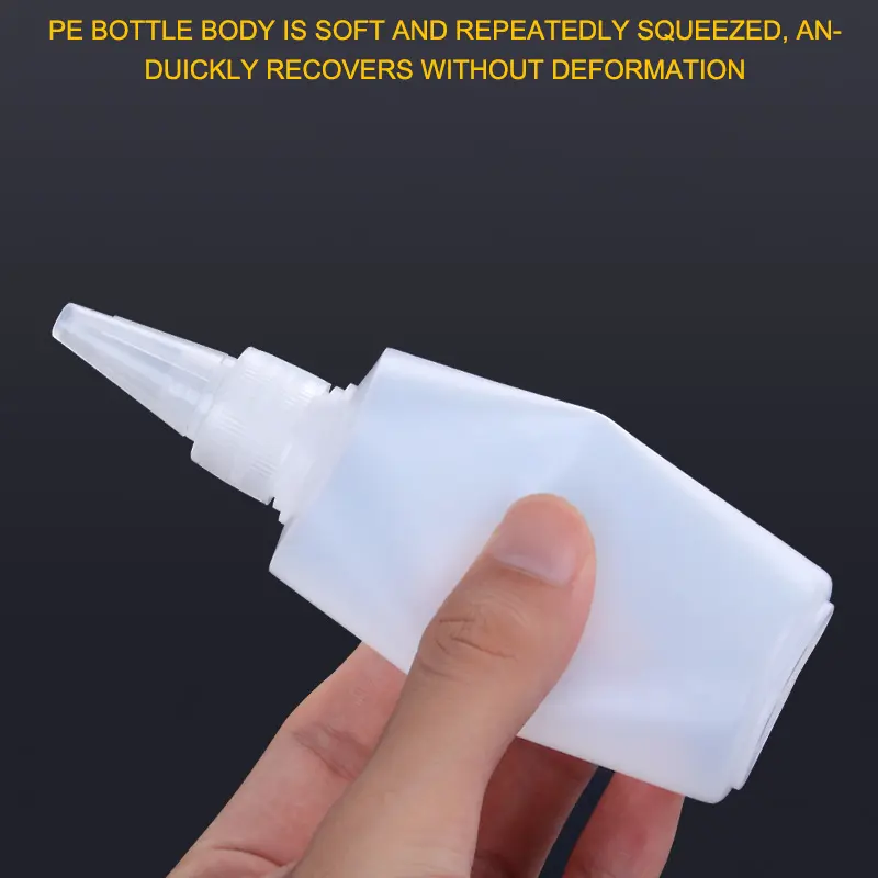 1PC 10-1000ML Empty PE Plastic Glue Bottles With Screw-On Lids Squeeze Liquid Ink Oil Dropper Bottles With Cap