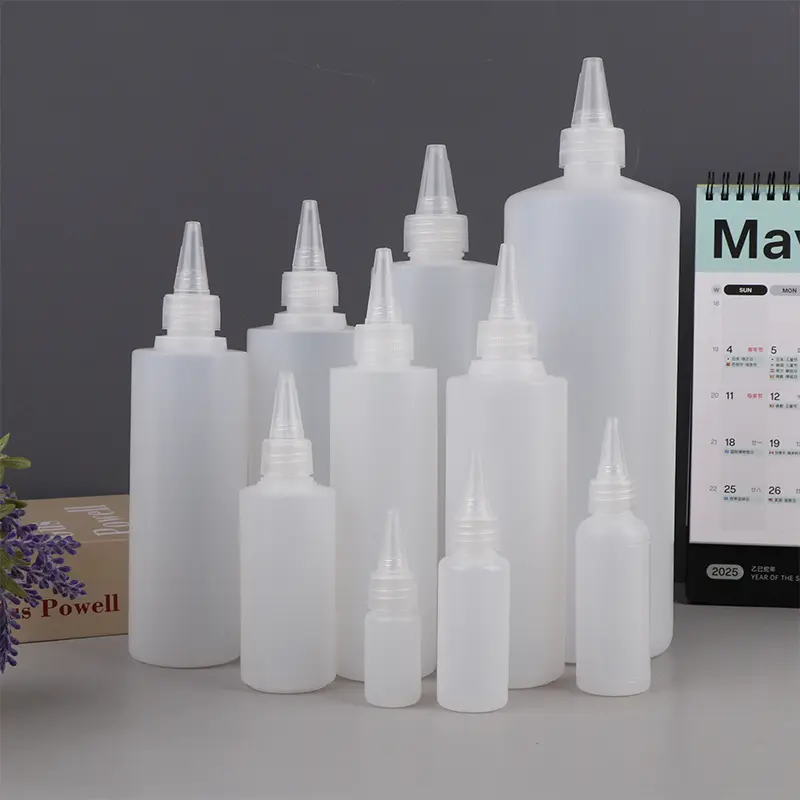 1PC 10-1000ML Empty PE Plastic Glue Bottles With Screw-On Lids Squeeze Liquid Ink Oil Dropper Bottles With Cap