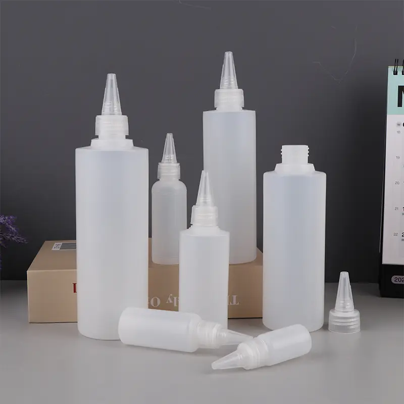 1PC 10-1000ML Empty PE Plastic Glue Bottles With Screw-On Lids Squeeze Liquid Ink Oil Dropper Bottles With Cap