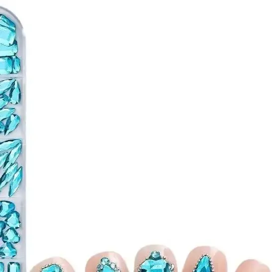 12Grids Nail Rhinestones Luxury Nail Charms Glitter Crystal Jewelry Gems Nail Art Decoration DIY Manicure Rhinestones