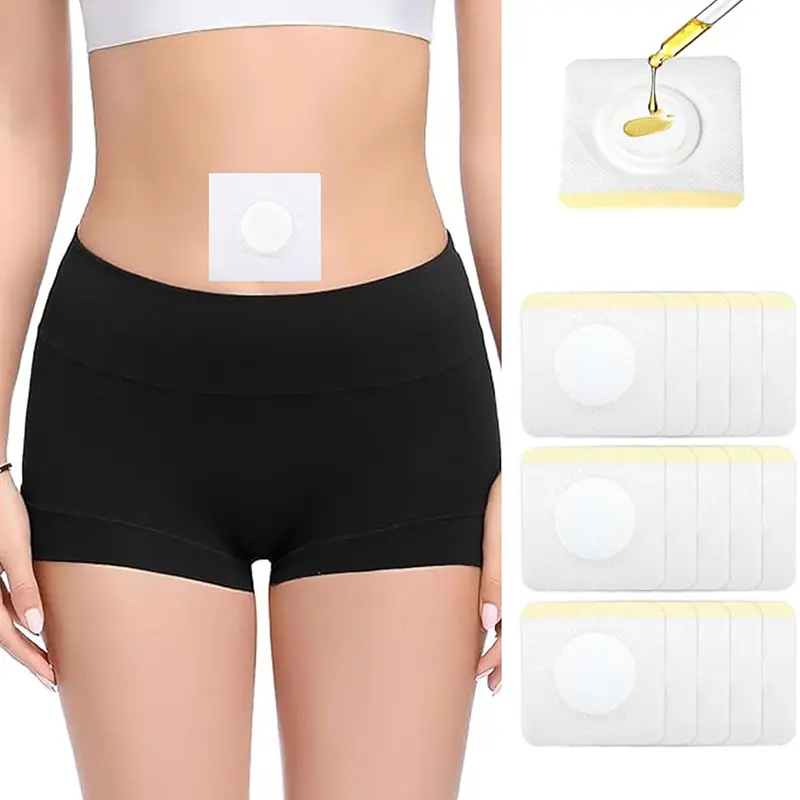 Disposable Castor Oil Belly Button Patch Self-Adhesive Navel Bandage Disposable Spunlace Cloth Castor Oil Patches Belly Sticker