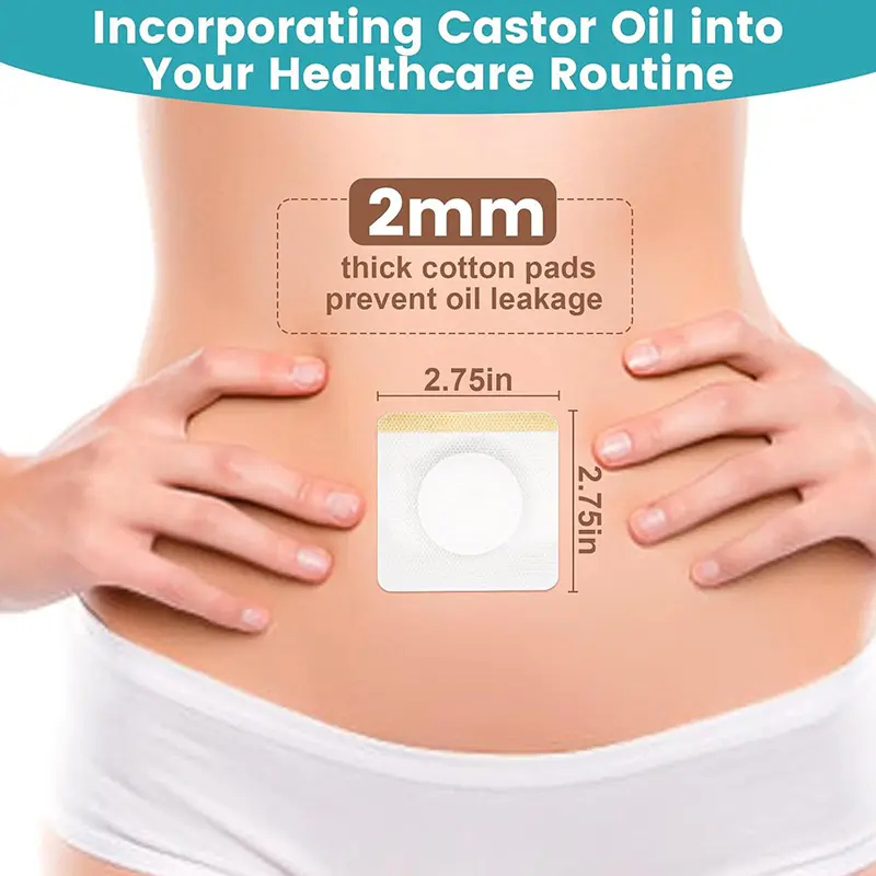 Disposable Castor Oil Belly Button Patch Self-Adhesive Navel Bandage Disposable Spunlace Cloth Castor Oil Patches Belly Sticker