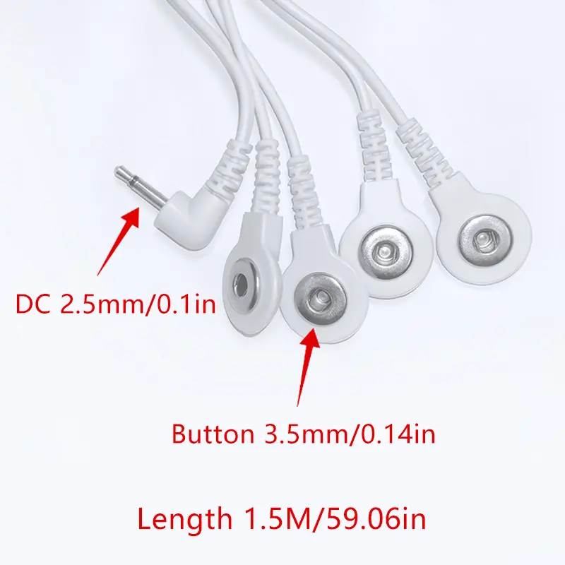 2-Way 2.35mm Plug Wires For Tens EMS Massager Electrical Nerve Muscle Stimulator Electrode Cable Line Wire For Electrode Pads
