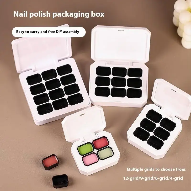 Portable Plastic Square Eyeshadow Case 4/6/9/12Grids Palette Eye Makeup Storage Box Empty Eyeshadow Dish Diy Eyeshadow