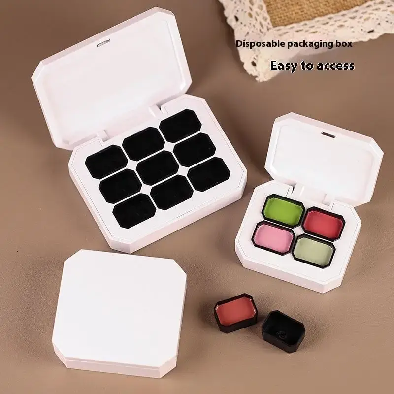 Portable Plastic Square Eyeshadow Case 4/6/9/12Grids Palette Eye Makeup Storage Box Empty Eyeshadow Dish Diy Eyeshadow