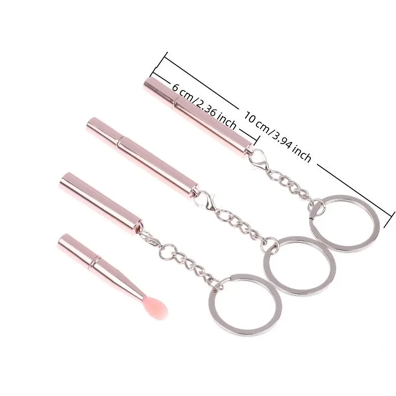 1PC Portable Silicone Lip Brush With Keychain Soft Multifunctional Lip Balm Applicator Lipstick Lipgloss Makeup Brushes