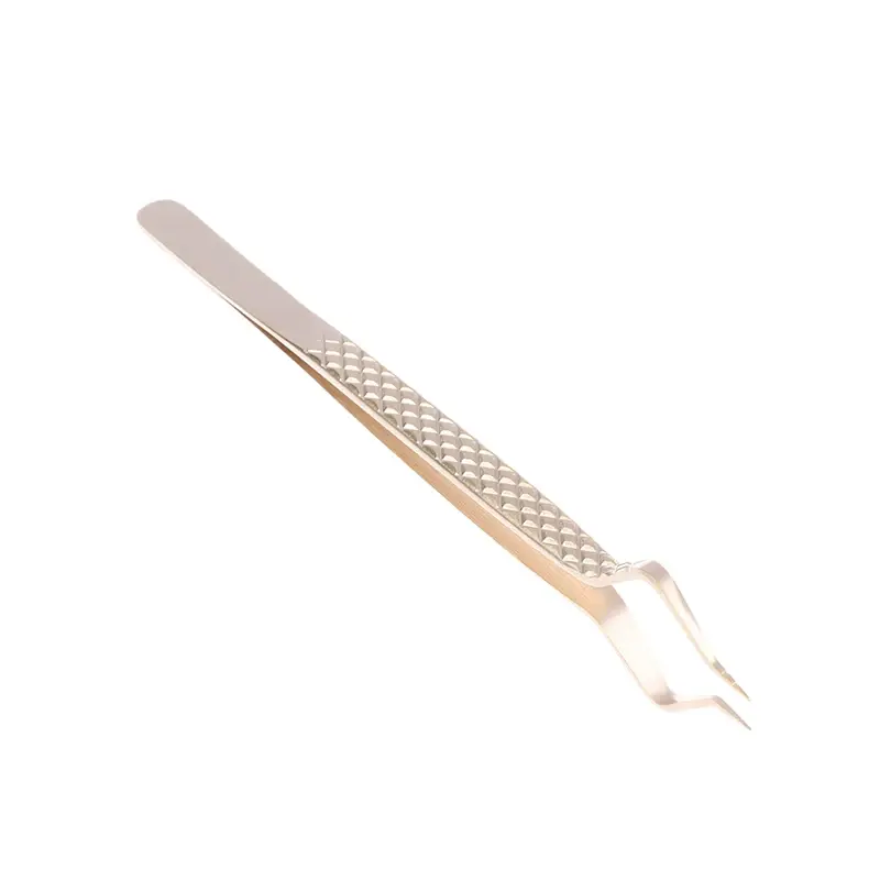 1pc Anti-Static Stainless Steel Tweezers High Precision Gold Curved Straight Lashes Fan Eyebrow Tweezers Nail Art Makeup Tools