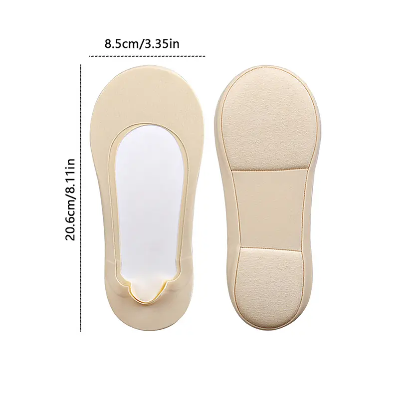 1Pair 3D Arch Massage Health Care Womens Summer Socks Ice Silk Socks Shallow Mouth Silica Gel Anti-off Invisible Sock Slippers