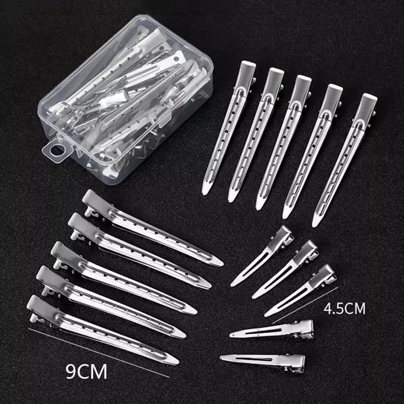 20Pcs New Professional Salon Ladies Curl Clips Metal Silver Seamless Duckbill Clip No Crease Fixed Hair Clip Hairdressing Tools