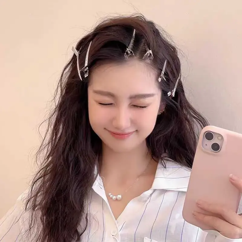 20Pcs New Professional Salon Ladies Curl Clips Metal Silver Seamless Duckbill Clip No Crease Fixed Hair Clip Hairdressing Tools