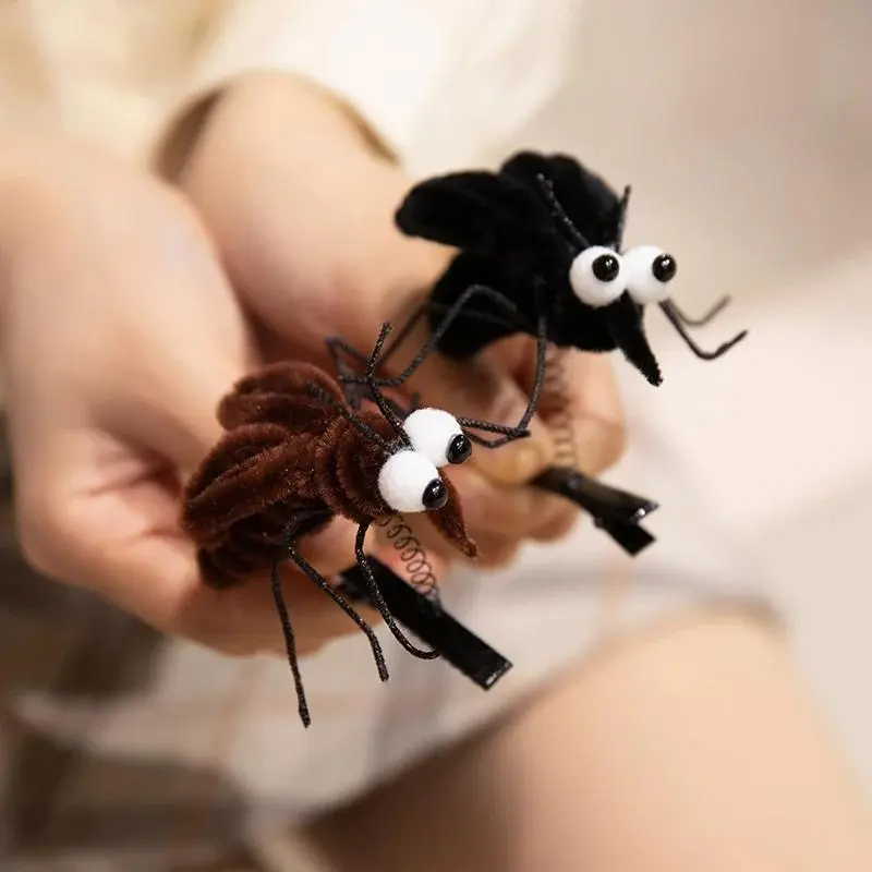 Creative Mosquito Hairpin Plush Toys Cute Cartoon Insect Spring Hairpin Toys Funny Children Joke Props Photo Props Girls Decor