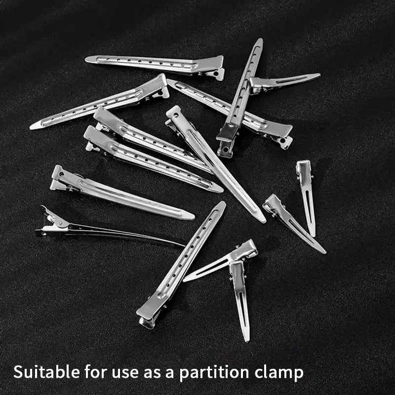 20Pcs New Professional Salon Ladies Curl Clips Metal Silver Seamless Duckbill Clip No Crease Fixed Hair Clip Hairdressing Tools