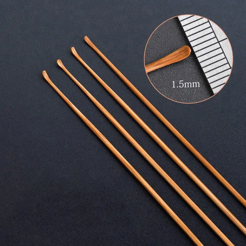 Bamboo Spoon Ear Pick Tool Polishing Round Bamboo Handle Ear Cleaner Ear Clearner Tools